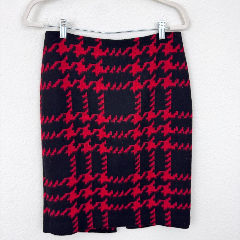 Talbots Women Straight Pencil Skirt Size 6 Wool Blend Houndstooth Winter Classic